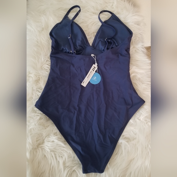 Tummy Control V-Neck One-Piece Swimsuit - Picture 3 of 3
